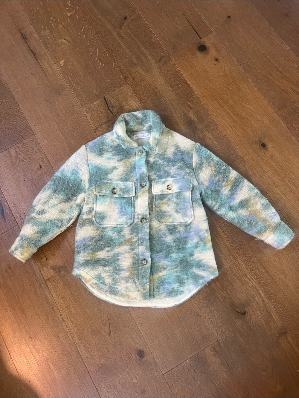 Zara Kids Blue & Cream Tie-Dye Shaket Size 8-9 perfect for back to school